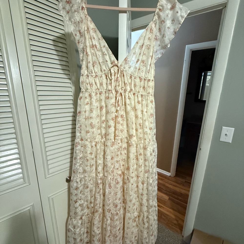 Altar'd State Cream Floral Backless Dress